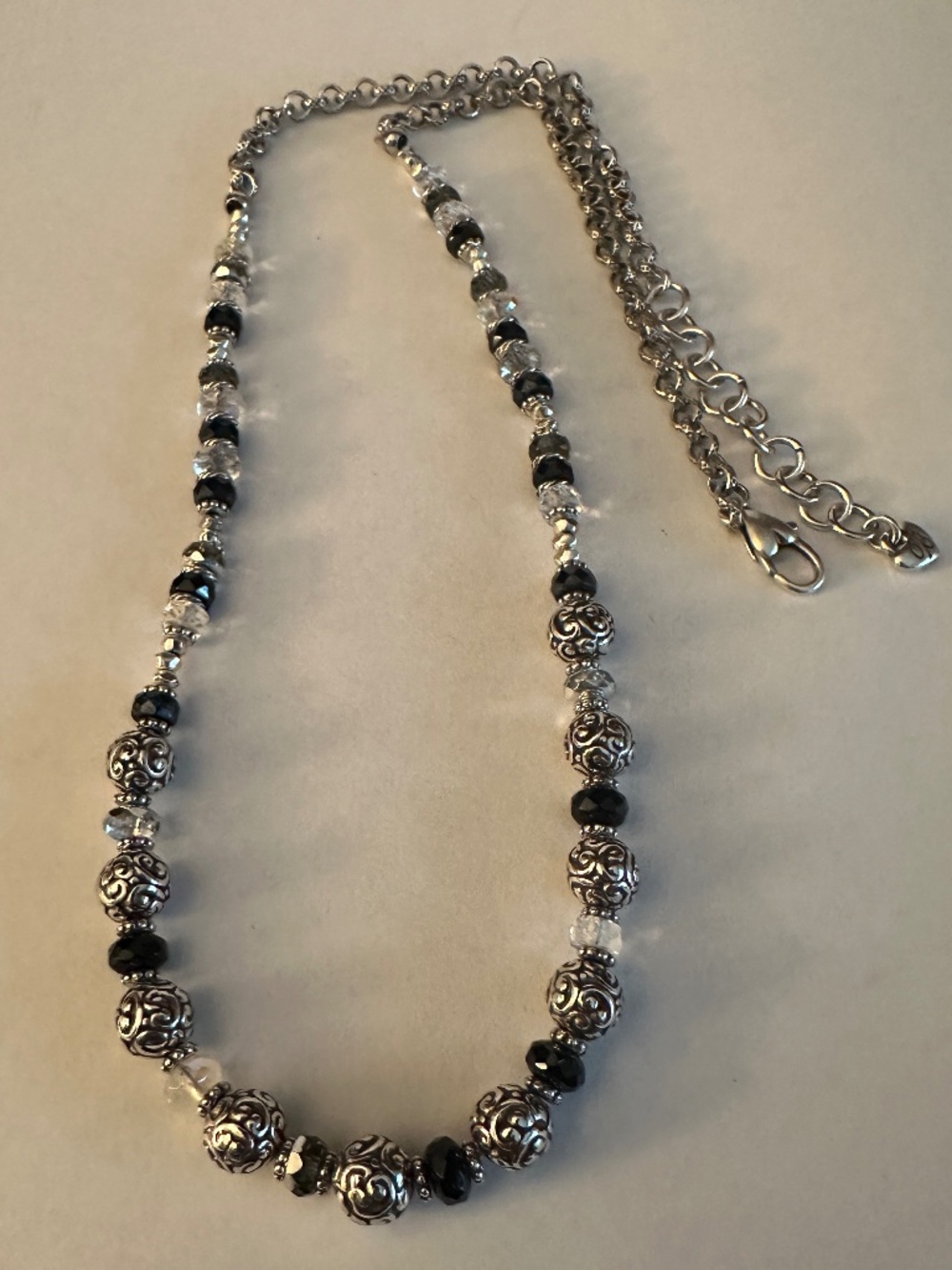Brighton Latika Silver/Black Long Bead Necklace